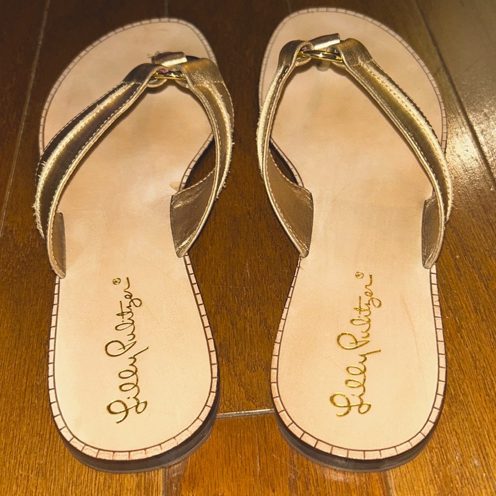 Lilly Pulitzer McKim Gold Sandal, 8.5